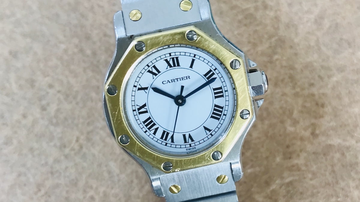 やまさん専用　カルティエ サントス オクタゴン　電池交換済み CARTIER カルティエ サントスオクタゴン 電池交換及びベルト溶接